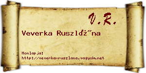Veverka Ruszlána névjegykártya